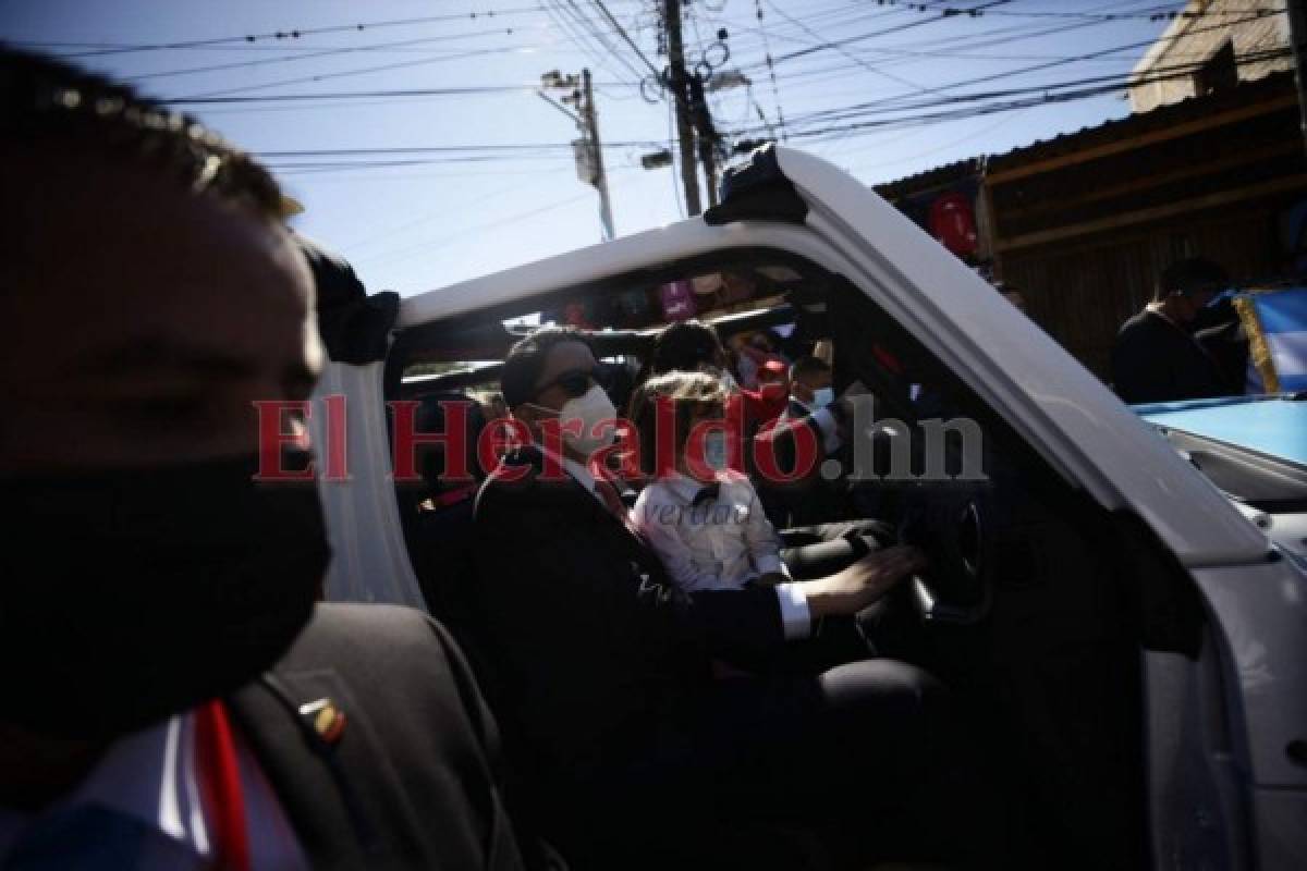 Las imágenes del recorrido de Xiomara Castro hacia el Estadio Nacional