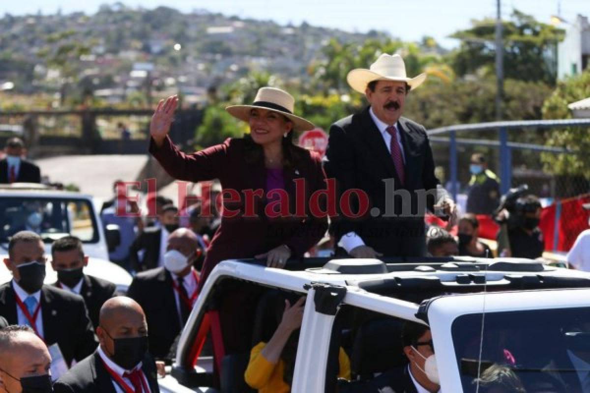 Las imágenes del recorrido de Xiomara Castro hacia el Estadio Nacional
