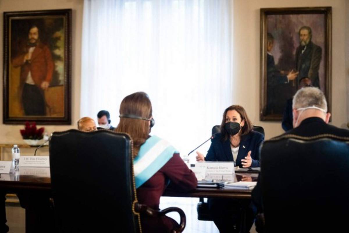 Lo que no se vio de la reunión entre Xiomara Castro y Kamala Harris (FOTOS)
