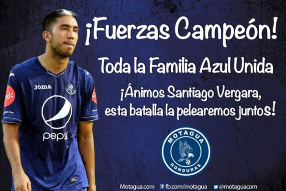 Esta es la imagen que compartió el Club Motagua en apoyo a Santiago Vergara. (Foto: Redes)