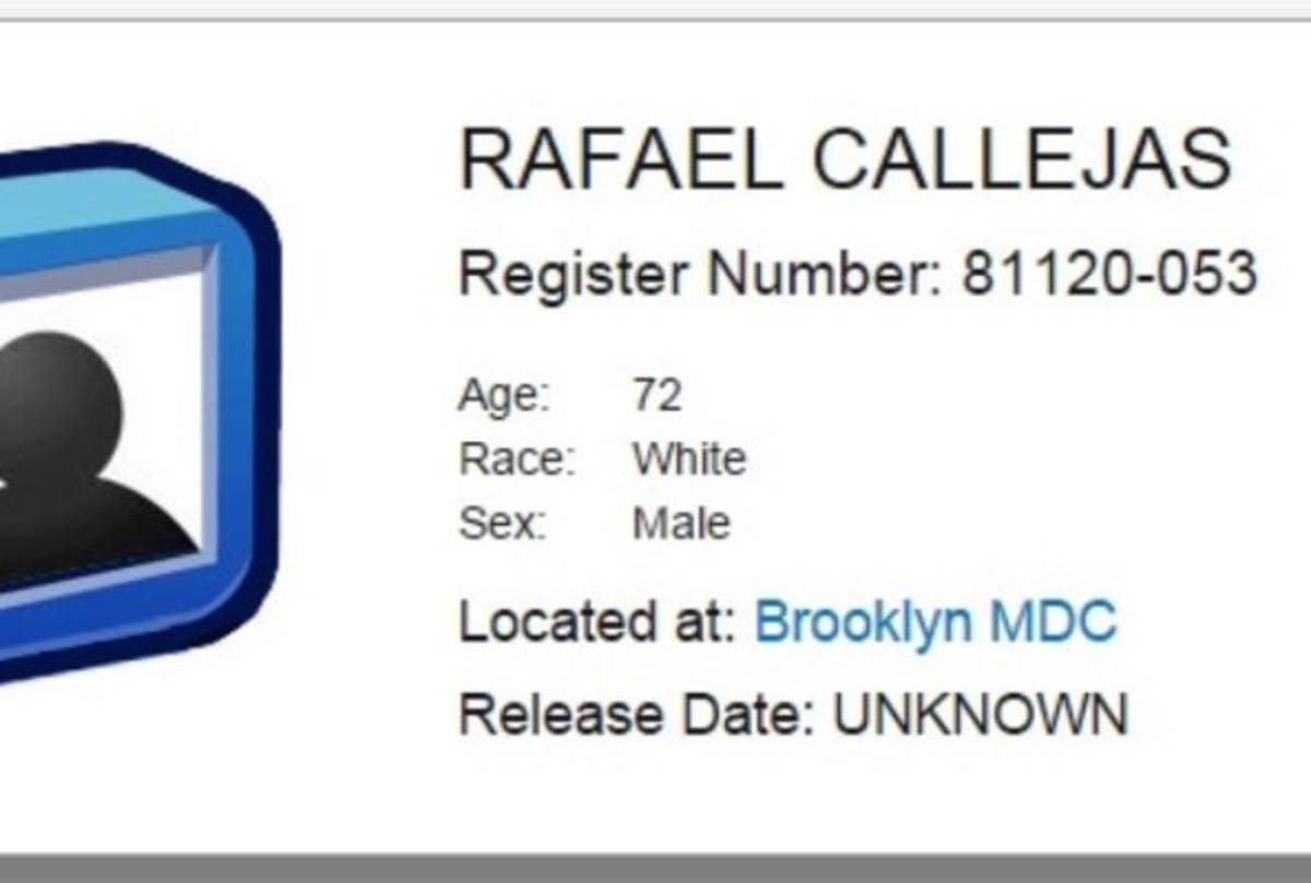 Callejas es el preso 81120-053 de la cárcel de Brooklyn