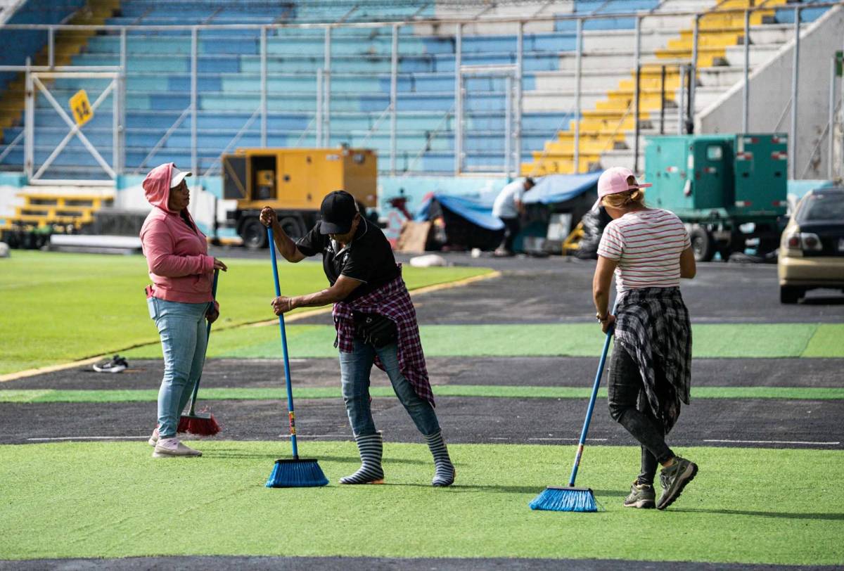 Así 'pulen' el estadio Nacional previo al juego de Honduras ante Haití por la eliminatoria