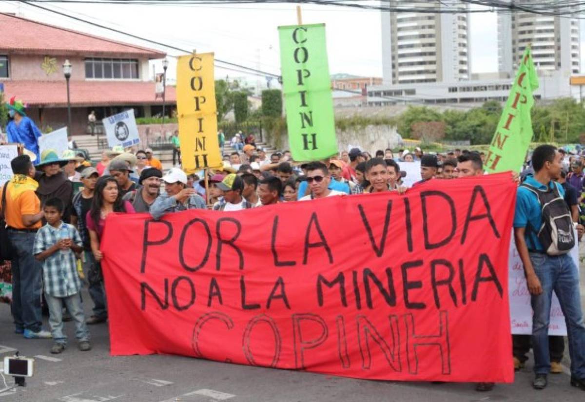 Protesta contra la minería en Tegucigalpa