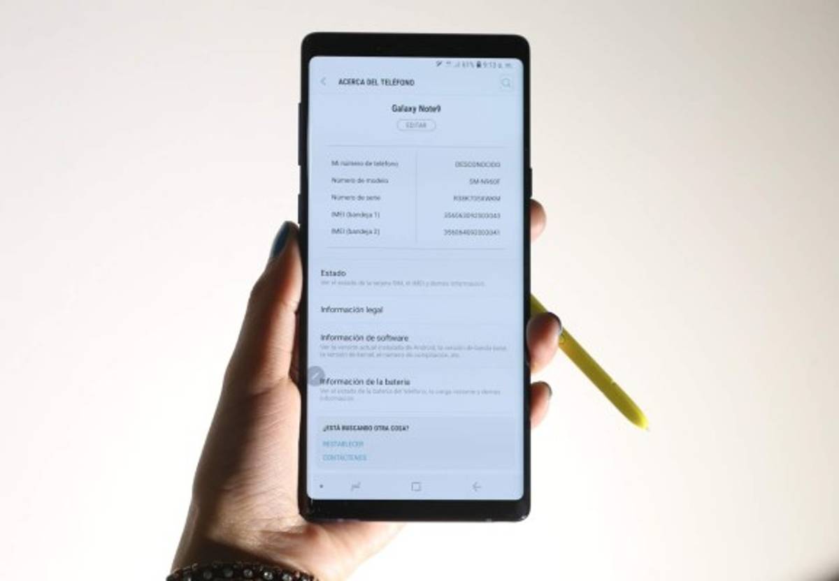 Samsung Galaxy Note 9, al desnudo