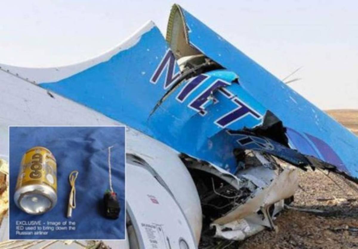 EI publica foto de bomba que habría derribado avión Metrojet