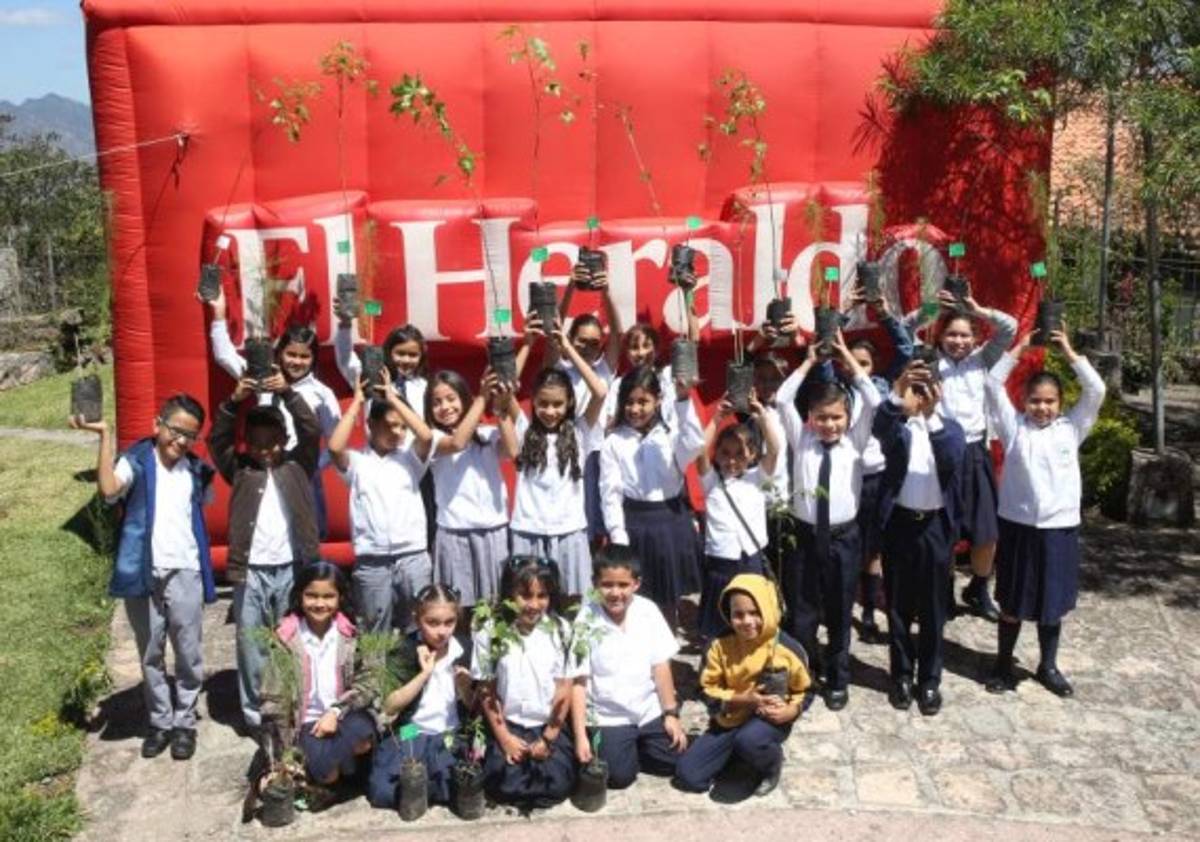 Niños de los clubes ecológicos dispuestos a reforestar.Foto: E. Flores/M.Urrutia/El Heraldo