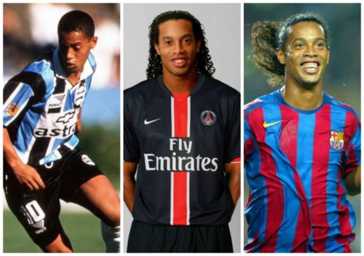 Las ocho camisetas que se Ronaldinho en sus 18 años de carrera