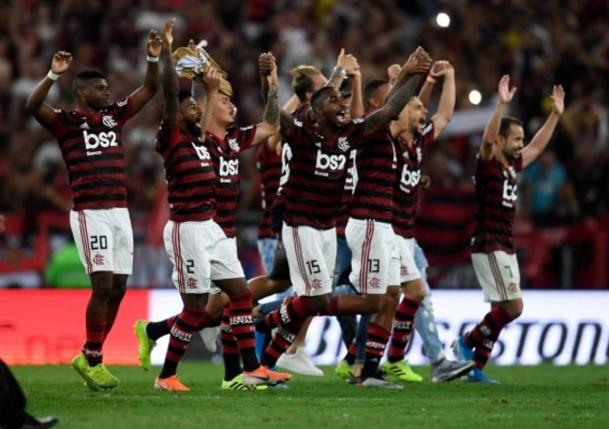 Flamengo celebrando su pase a la final de la Copa Libertadores. (AFP)