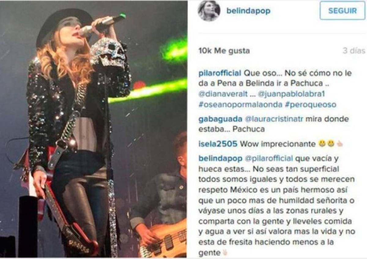 Belinda pelea con una fan en Instagram