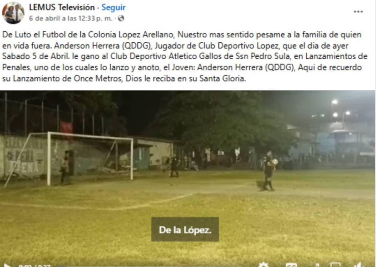 Jugador hondureño muere de forma inesperada: Familiares y compañeros no lo pueden creer Jugador hondureño muere de forma inesperada: Familiares y compañeros no lo pueden creer