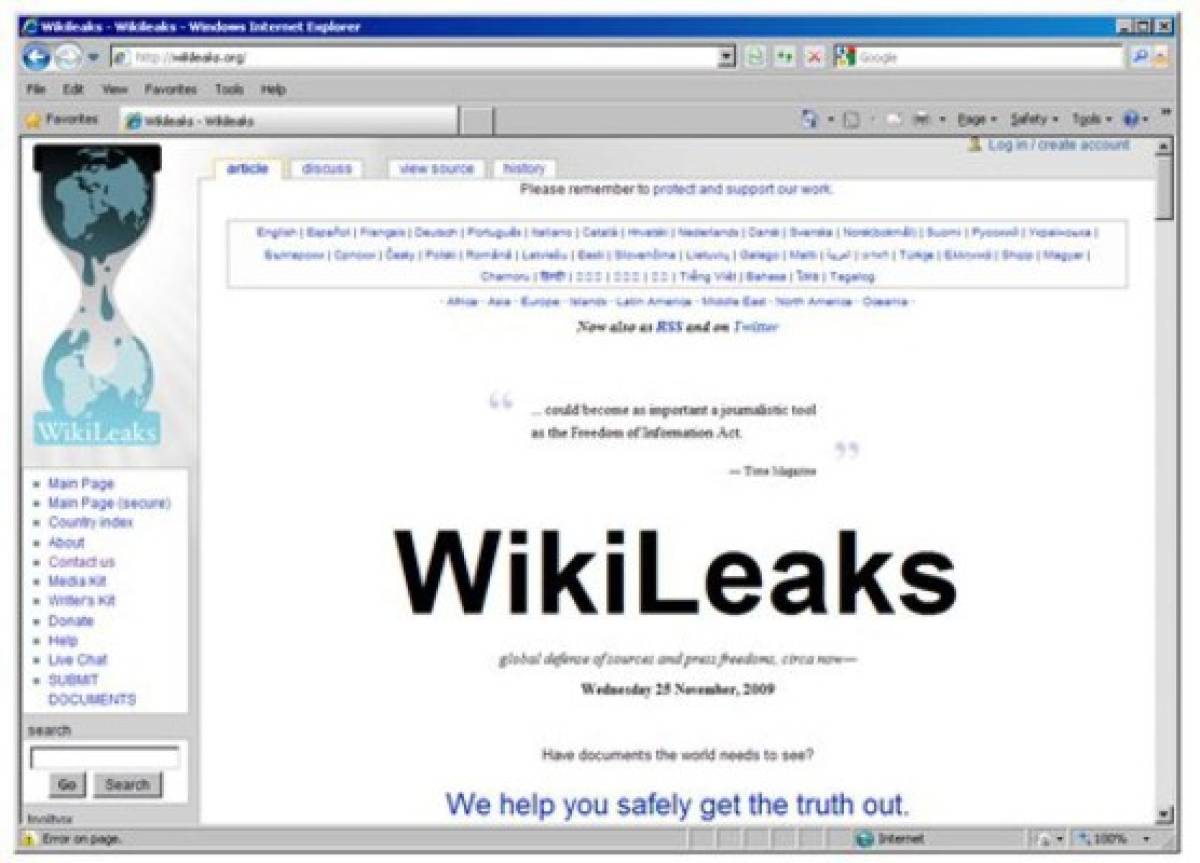  WikiLeaks filtra un nuevo informe que afecta a 50 países