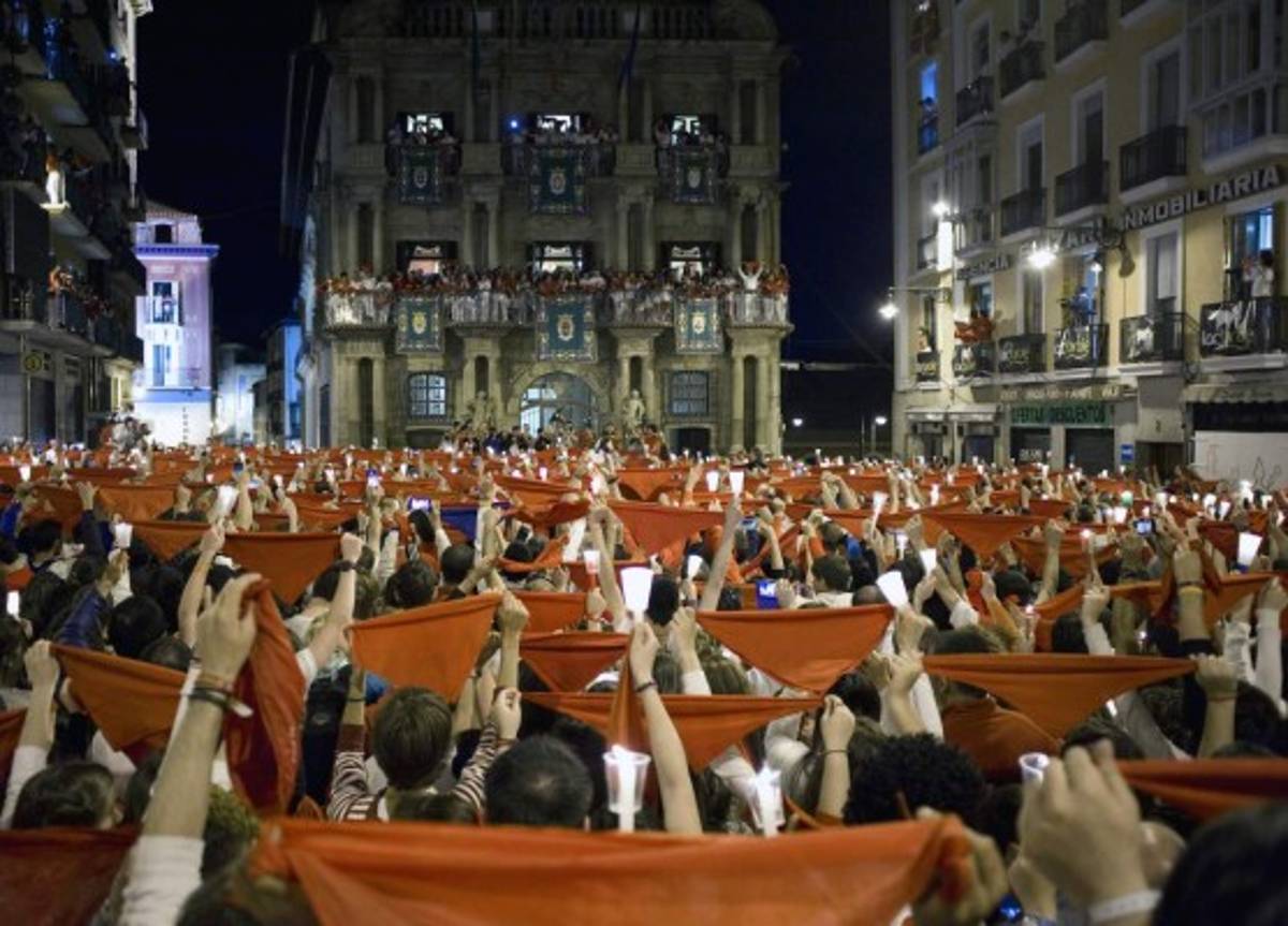 La fiesta de los toros en Pamplona