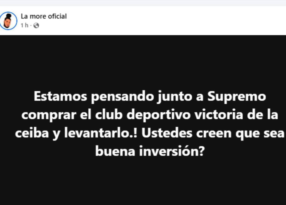 Supremo y La More analizan comprar al CD Victoria de La Ceiba