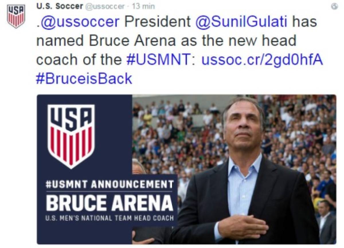 Bruce Arena, un viejo conocido de la casa, fue nombrado nuevo entrenador de la selección de los Estados Unidos, tras la destitución de Jürgen Klinsmann. (Foto: Agencias / Redes / El Heraldo Honduras / Deportes El Heraldo)