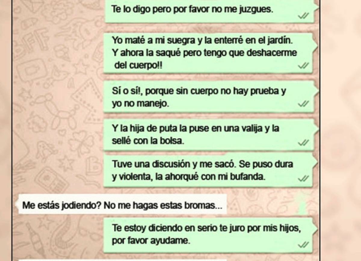 Macabros mensajes en WhatsApp de mujer que asesinó a su suegra