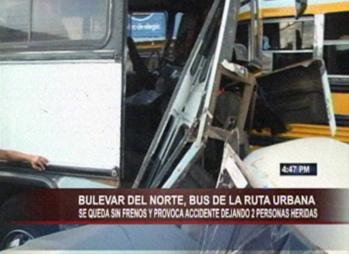 Dos heridos en triple colisión en Comayagüela