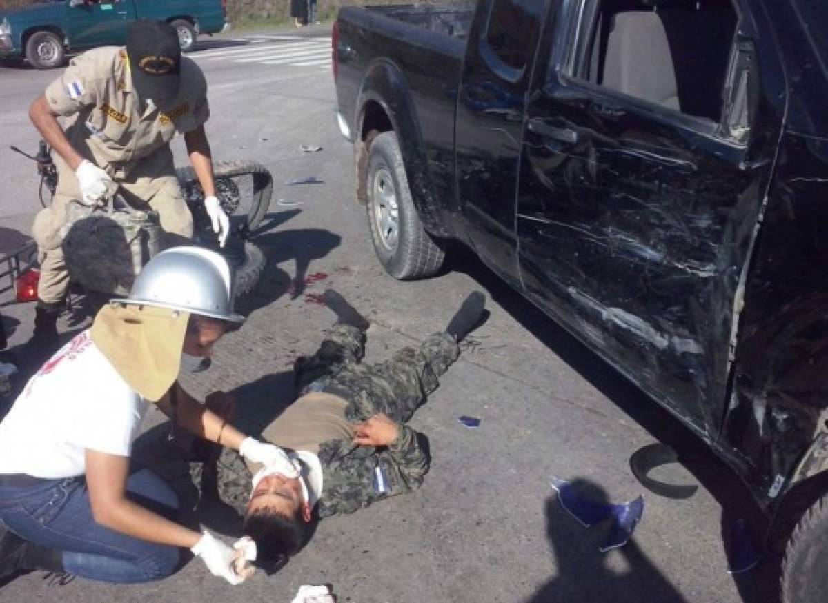 Honduras: Un militar herido en accidente vial