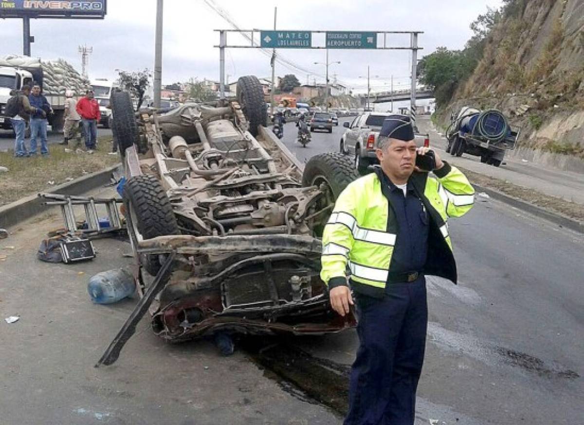 Aparatoso accidente en cercanías de Toncontín