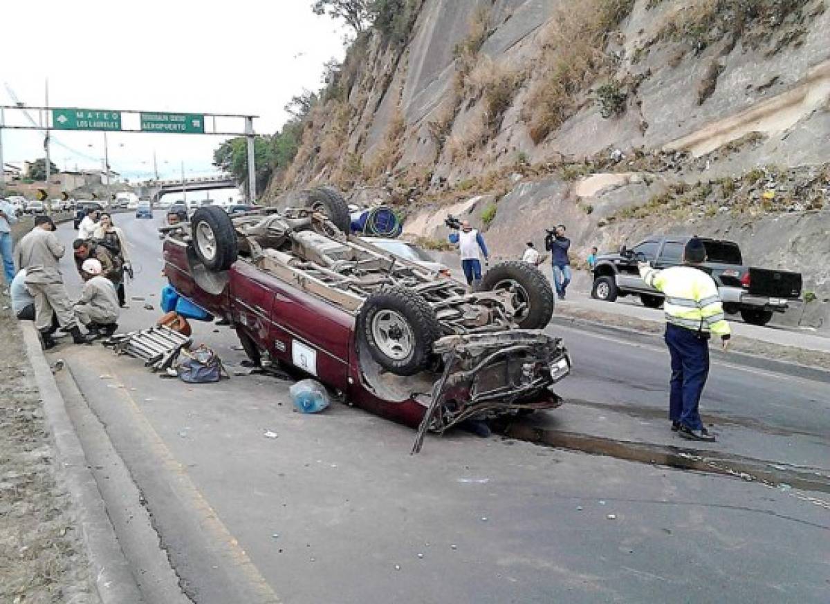 Aparatoso accidente en cercanías de Toncontín