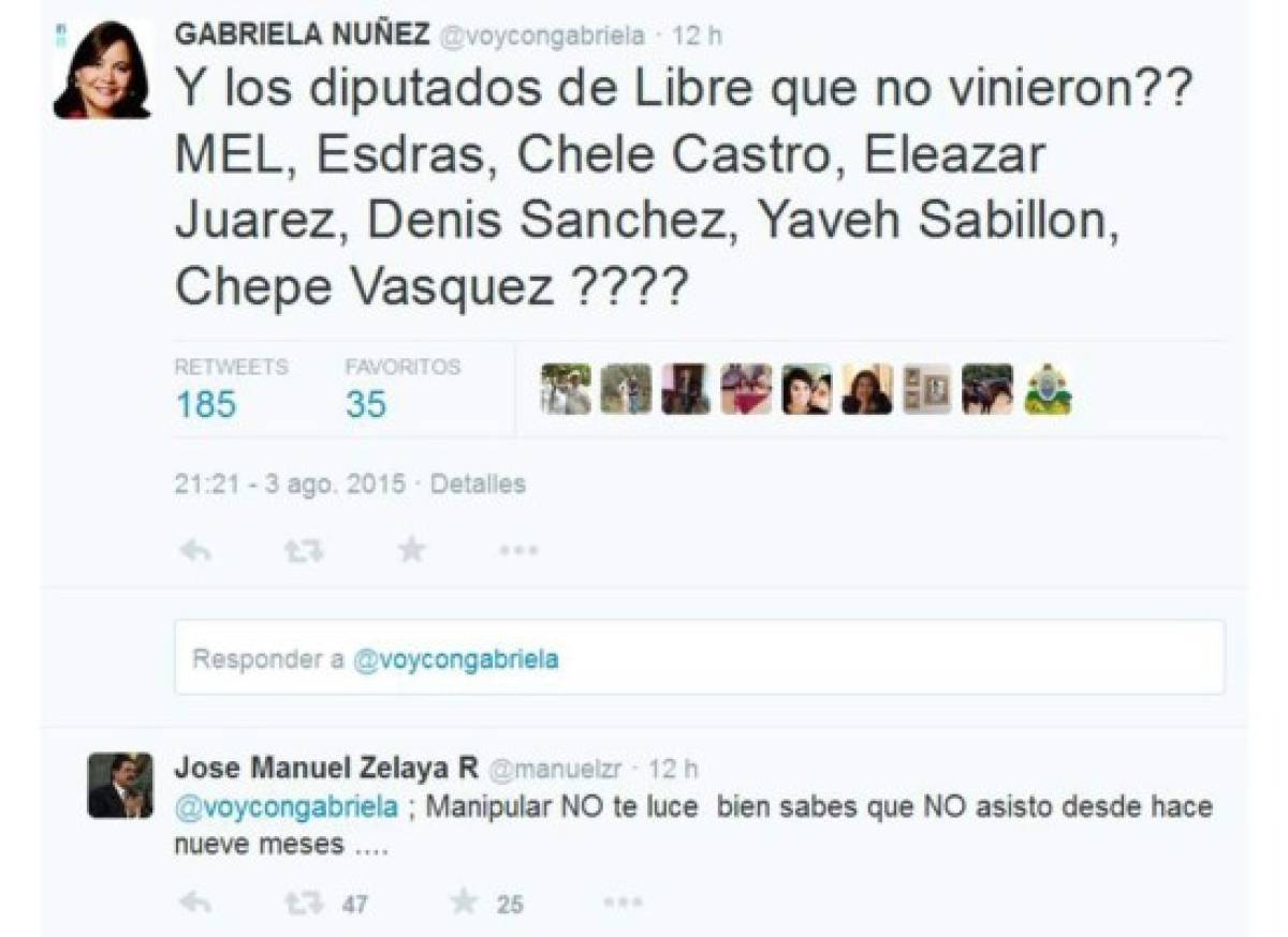 Zipizape entre 'Mel' Zelaya y Gabriela Núñez