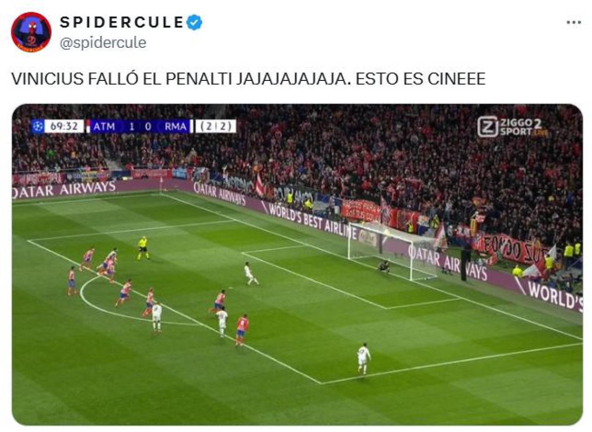Los divertidos memes que dejó fallo de penal de Vinicius con Real Madrid ante el Atlético