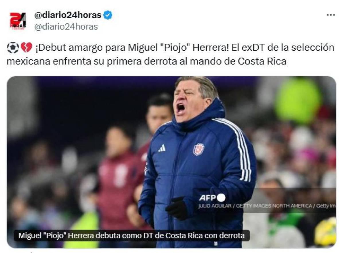 Miguel Herrera debuta con derrota en Costa Rica y esto dicen los medios