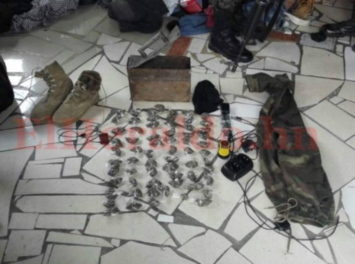 Parte de lo encontrado en El Picachito durante el operativo (Foto: Estalin Irías/ El Heraldo Honduras/ Noticias de Honduras)