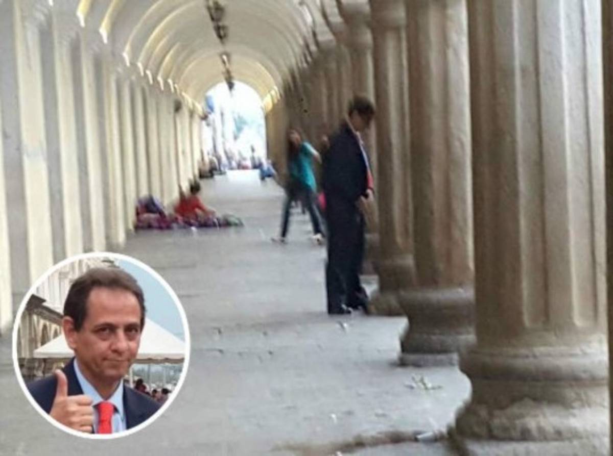 Suspendido de su cargo y sin salario ministro consejero que orinó monumento en Guatemala