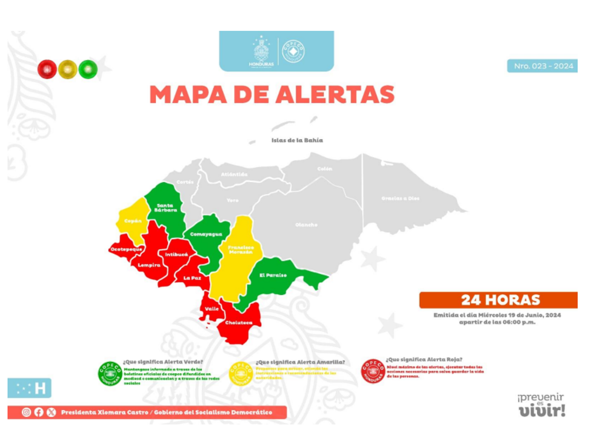 Estas son las alertas más recientes emitidas por Coepco.
