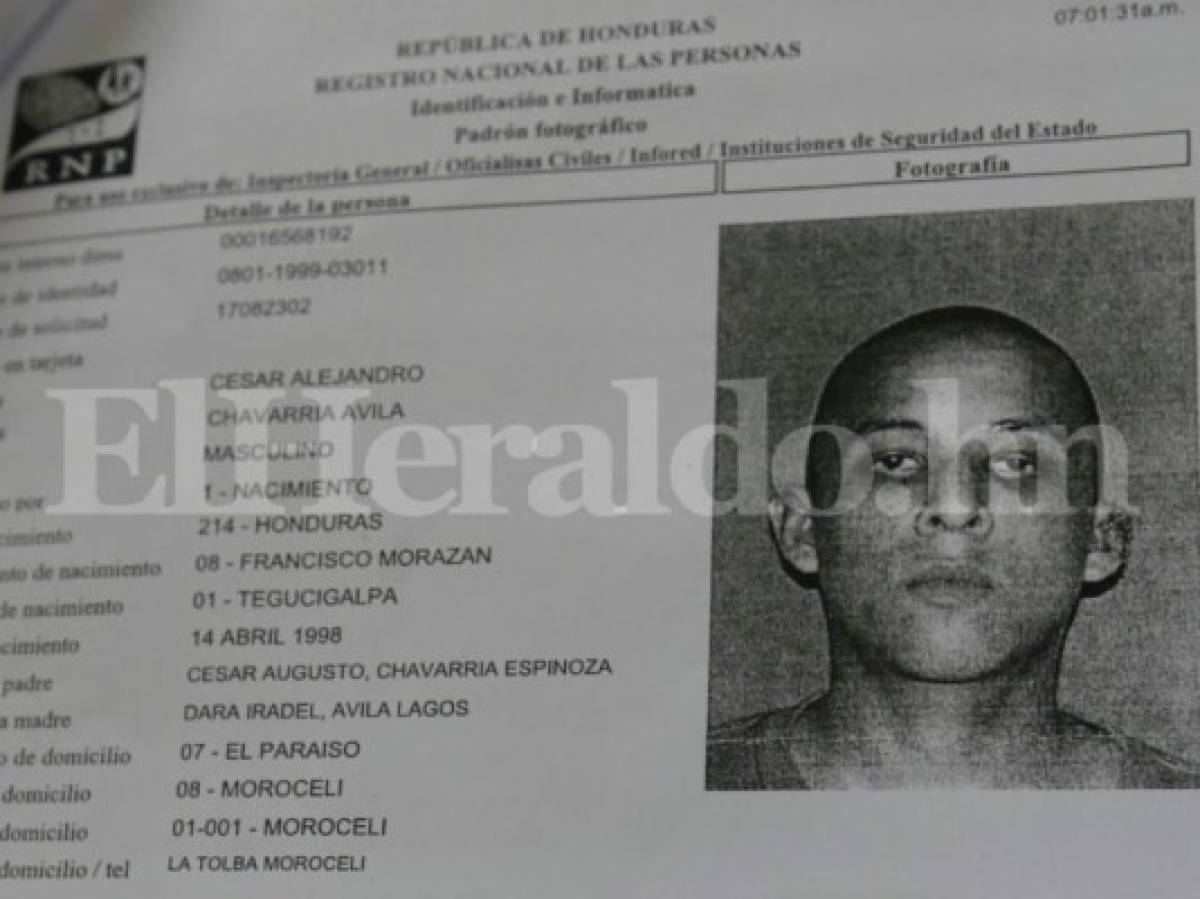 César Alejandro Chavarría Ávila, de 19 años de edad, quien fue hallado muerto la madrugada de este lunes en una celda de la cárcel El Pozo II en Morocelí, El Paraíso, oriente de Honduras.