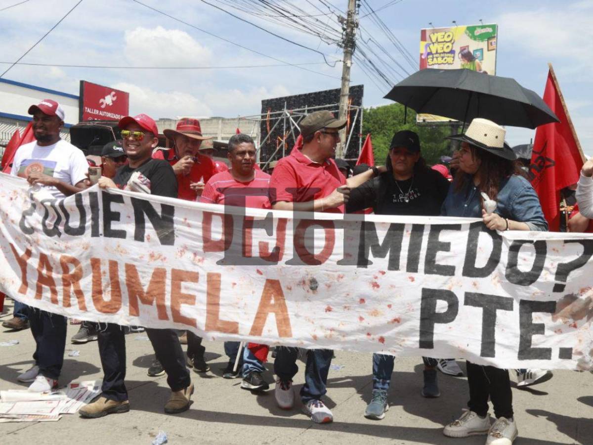 Así fue la movilización de Libre a favor de Rixi Moncada en SPS