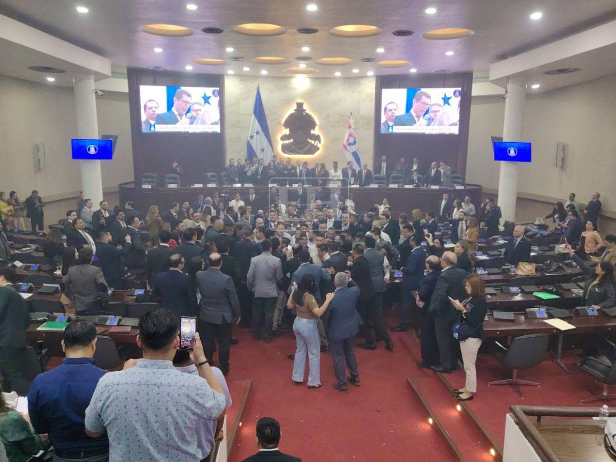 Caídas, empujones y humo: así se vivió aprobación de denuncia para juicio político a Johel Zelaya