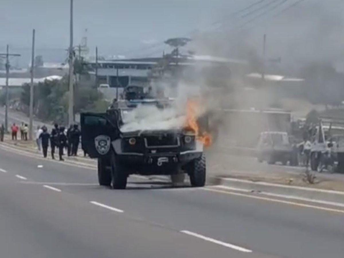 Paralizan los cinco Black Mamba tras incendiarse uno en carretera CA-5