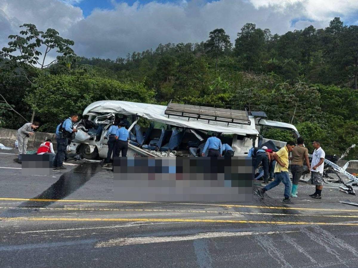 En fotos: Así quedó la escena del accidente policial en El Rodeo, Comayagua
