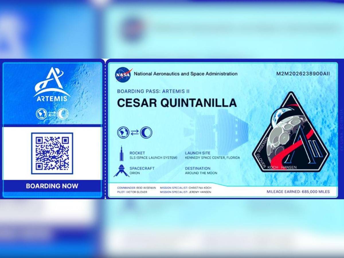 5.6 millones de personas lleva la misión Artemis II a la órbita de la Luna en una micro SD, incluidos hondureños