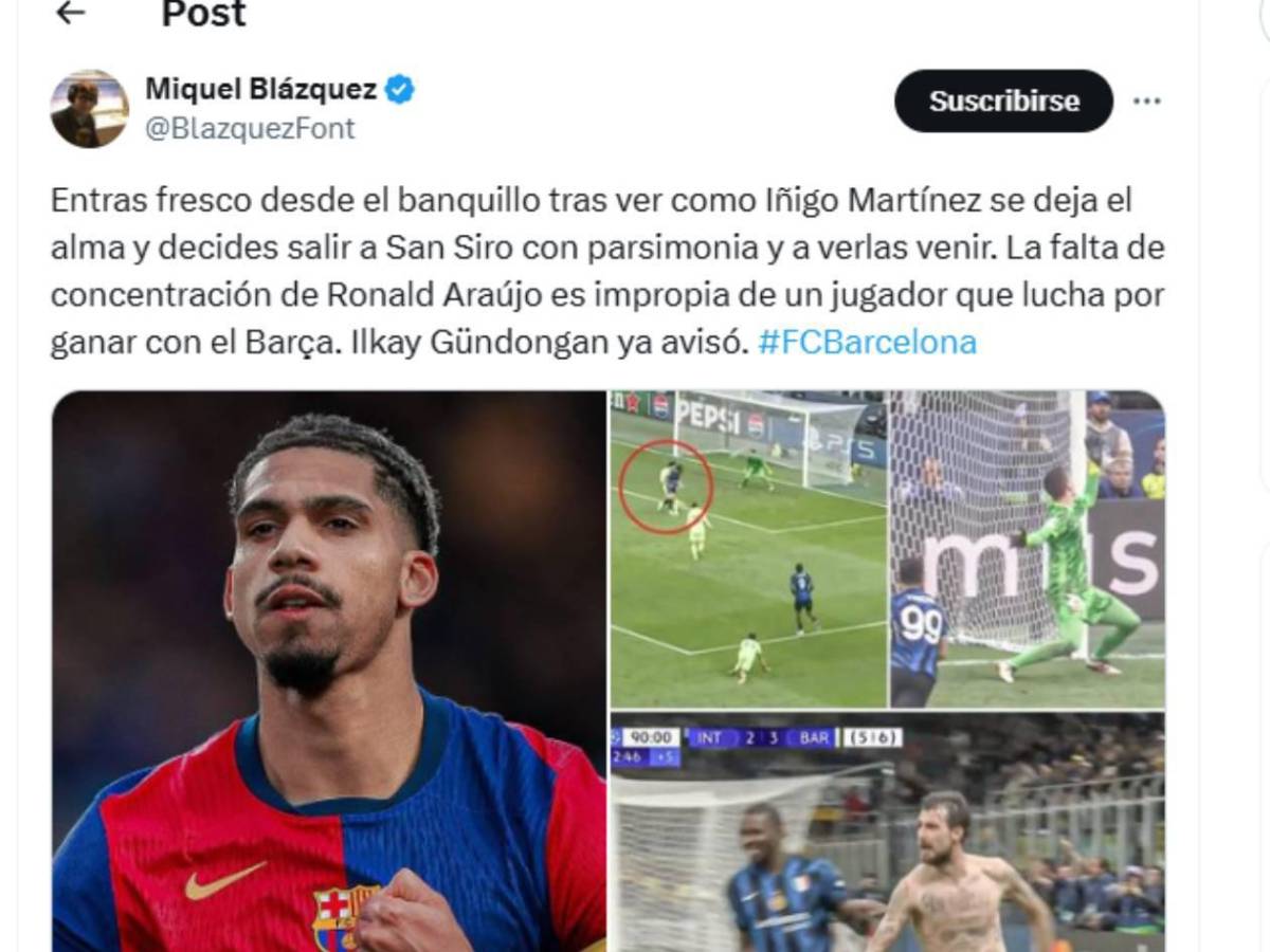 Identifican al culpable del descalabro del Barcelona en Champions League: Inter se burló