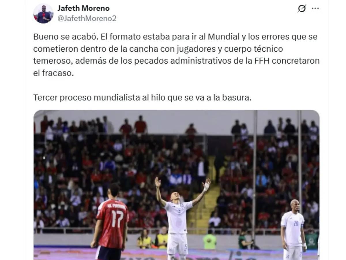 Lo que dicen los medios y periodistas tras fracaso de selección de Honduras