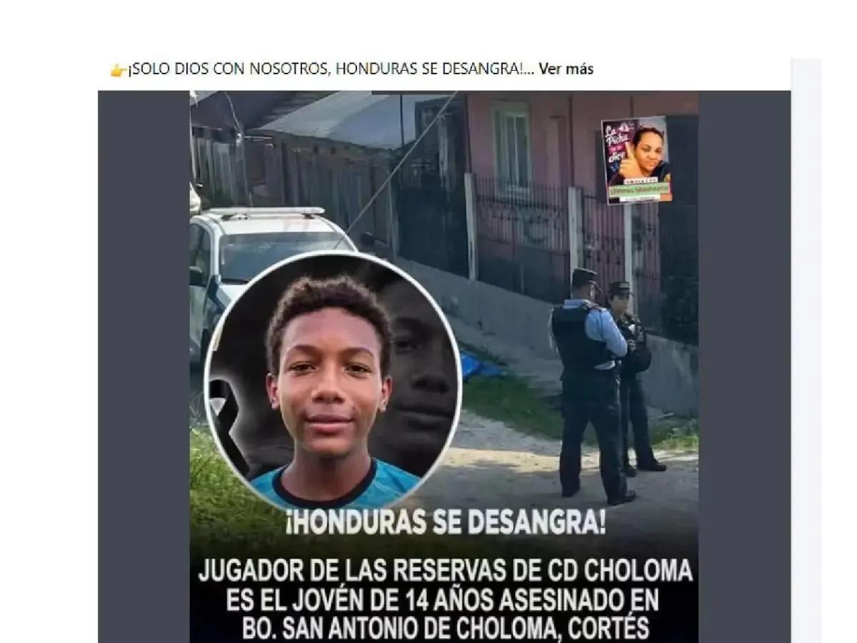 Le quitan la vida a joven futbolista en Choloma, Cortés; esto es lo que se sabe