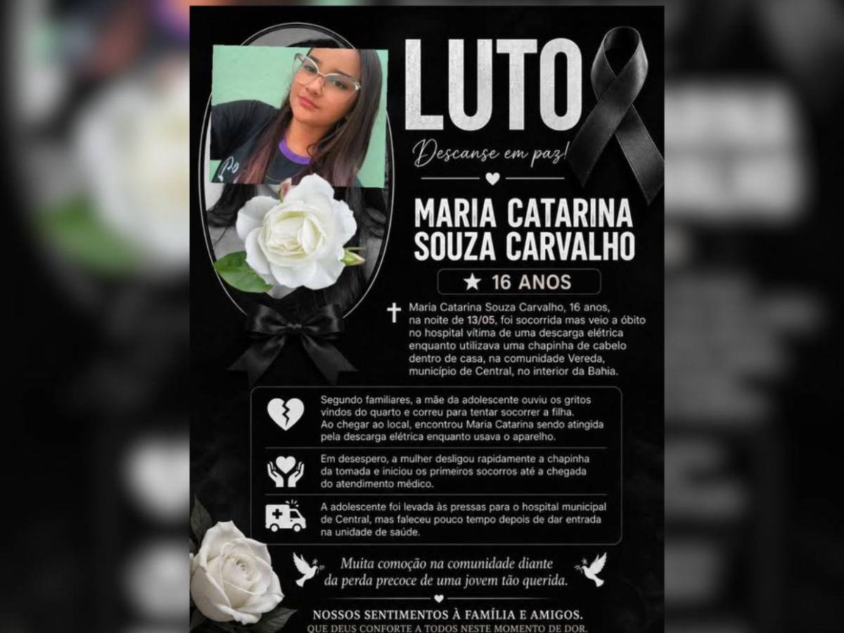 María Souza murió tras ser electrocutada mientras se planchaba el pelo