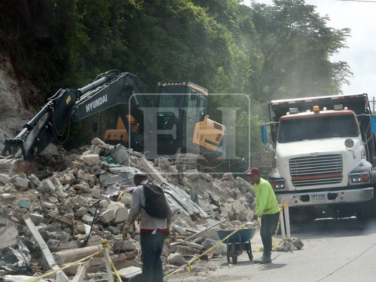 Así avanza demolición de viviendas en salida al sur para ampliación de carretera