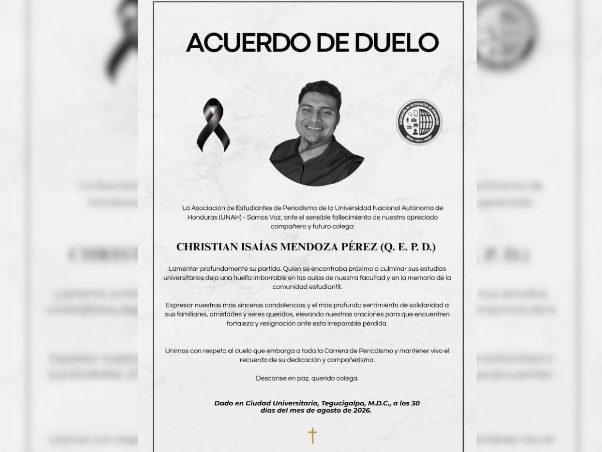 Iba a graduarse en un mes: Christian Mendoza, estudiante de Periodismo que murió tras accidentarse