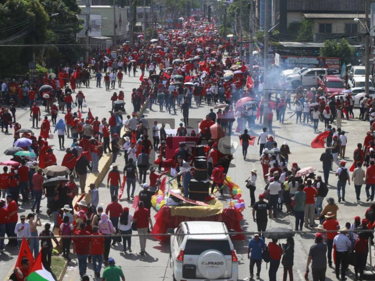 Así fue la movilización de Libre a favor de Rixi Moncada en SPS