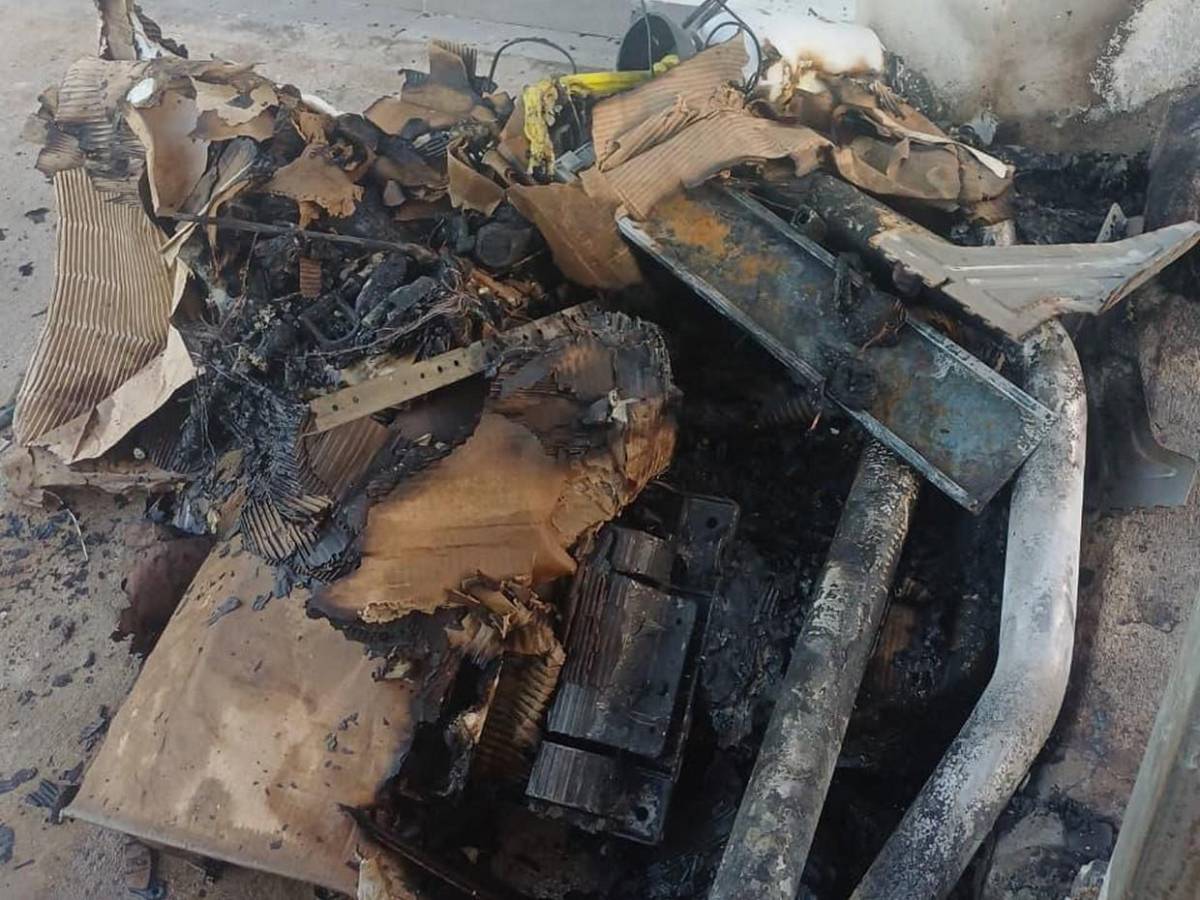 Los daños que dejó el incendio provocado en el 911 de Choluteca