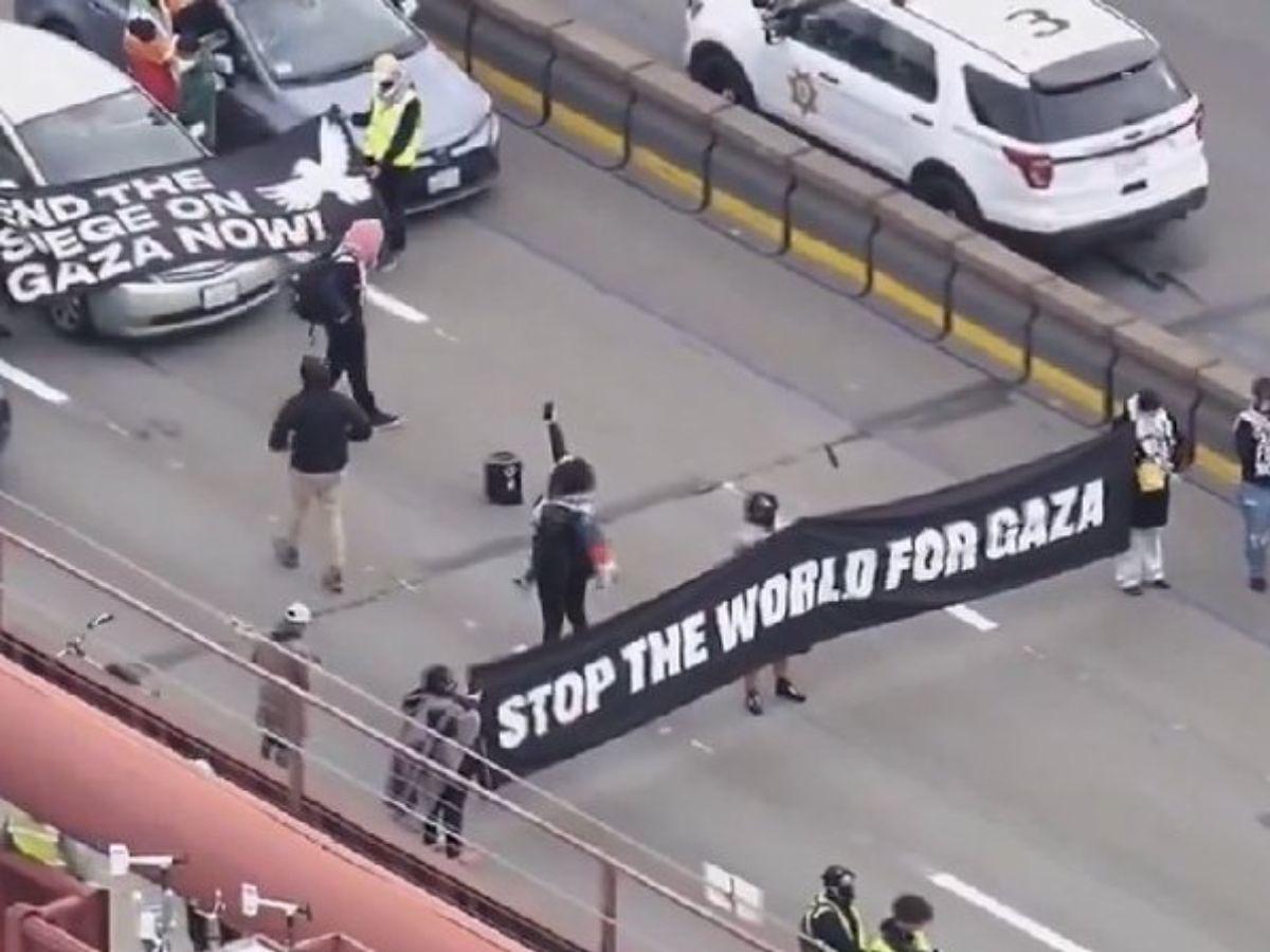 Manifestantes propalestinos bloquean puente Golden Gate de San Francisco