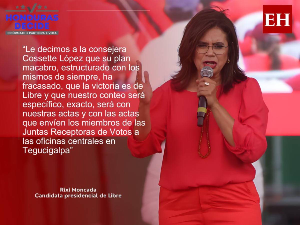 Nasralla y Asfura son los de la narcodictadura: las frases de Rixi Moncada en la Villa Olímpica