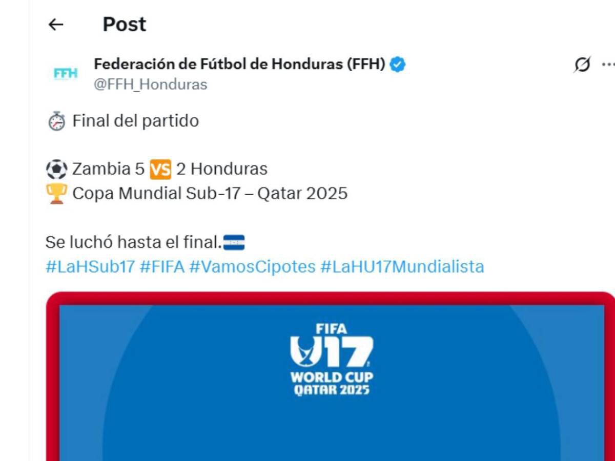 Indignación en medios catrachos por goleadas a Honduras en el Mundial Sub-17