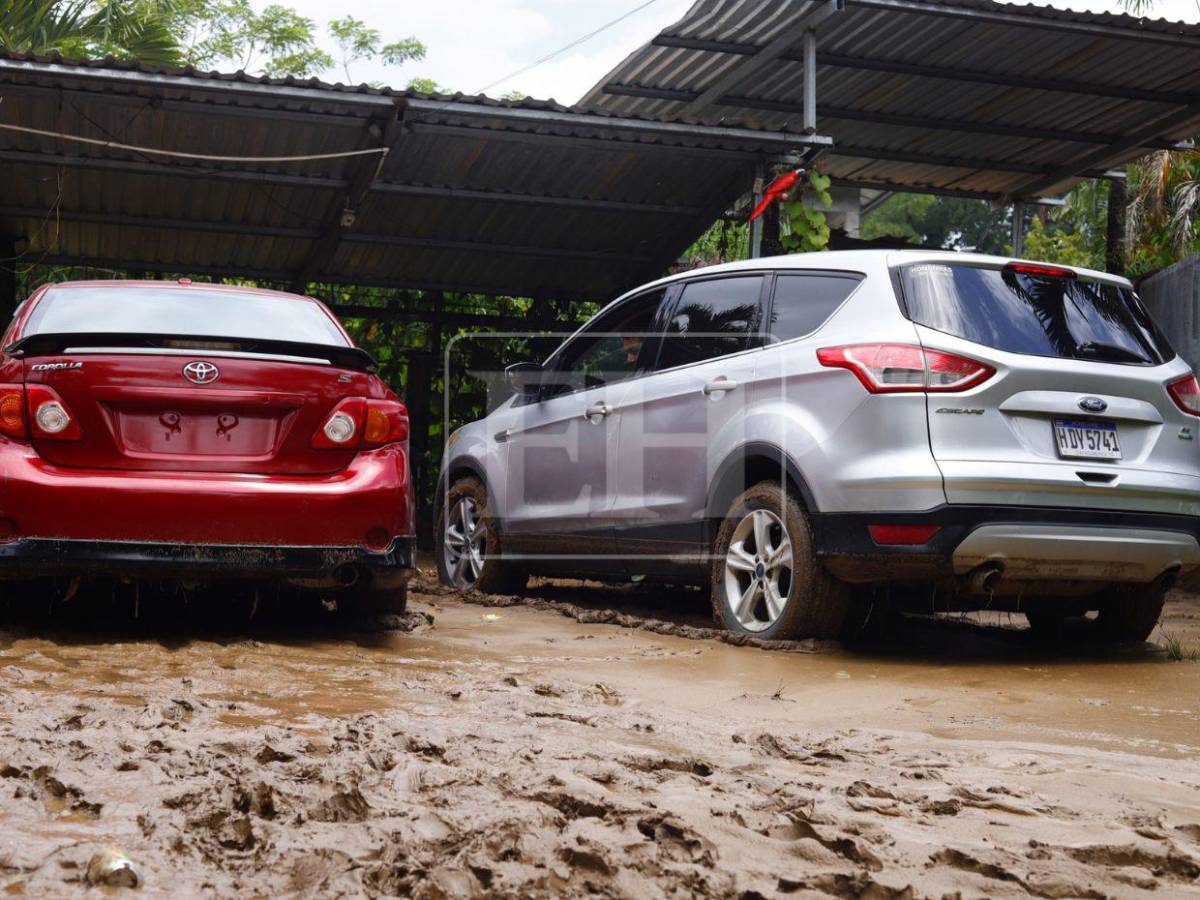 Casas llenas de lodo: ciudadanos en Santa Cruz de Yojoa hacen limpieza tras inundaciones