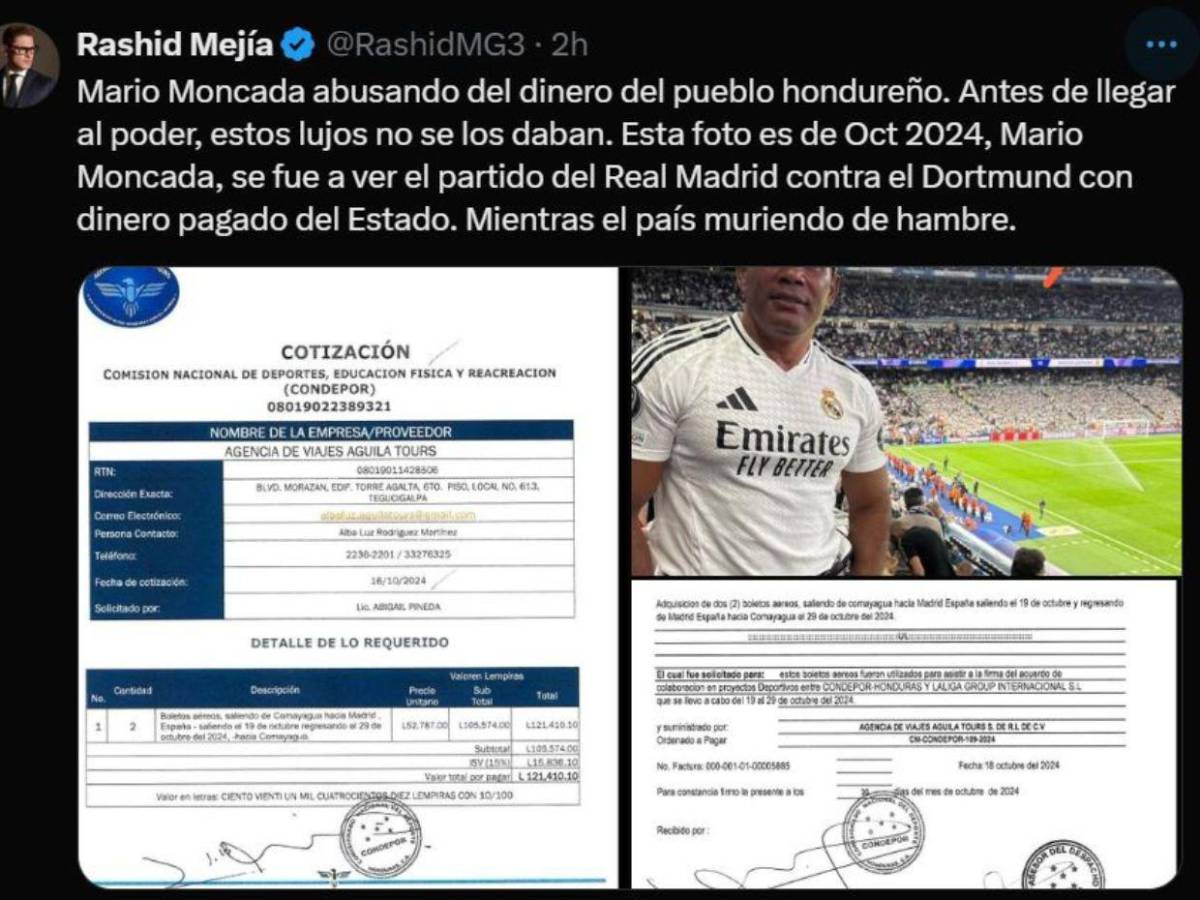 ¿Cuánto gastó Mario Moncada cuando fue a España y vio al Real Madrid?
