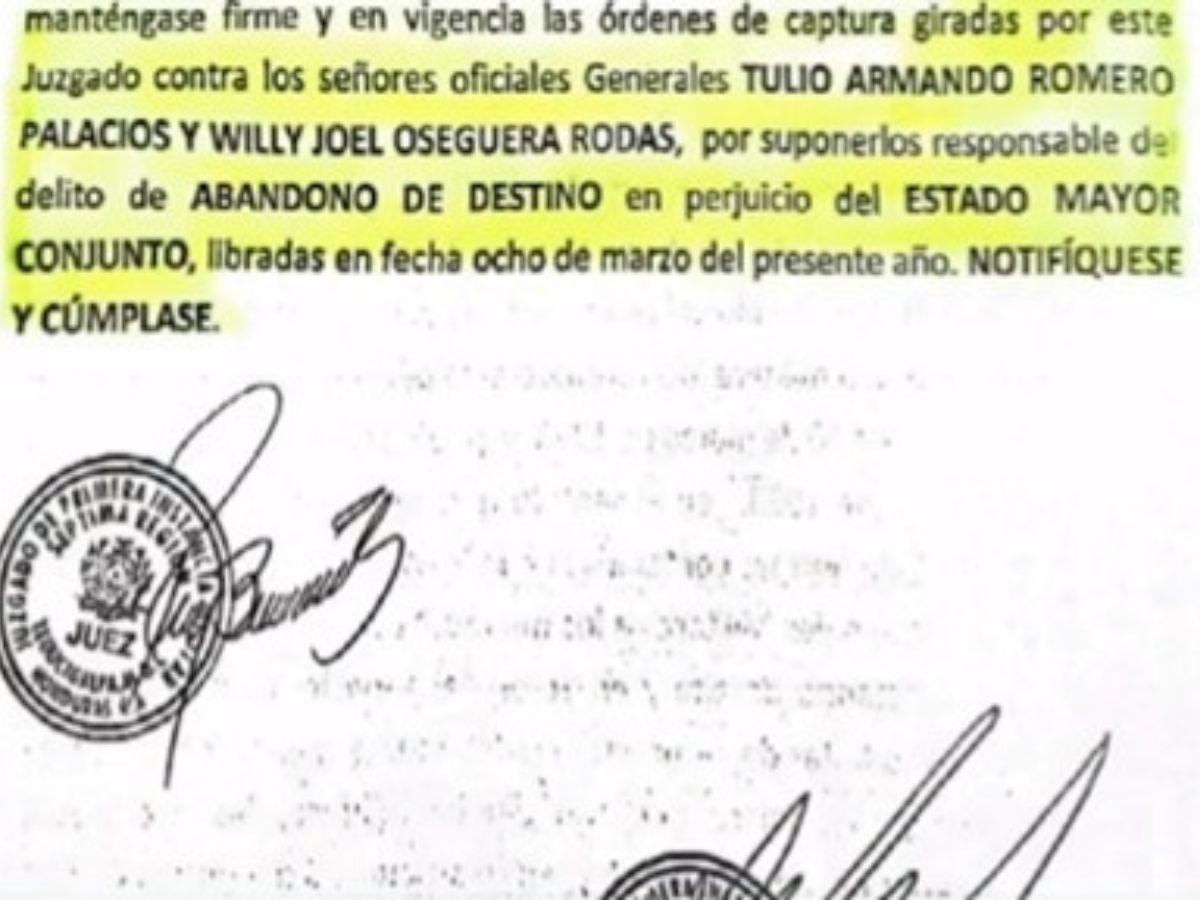 $!Reiteran orden de captura contra los dos generales que testificaron en juicio de Juan Orlando Hernández