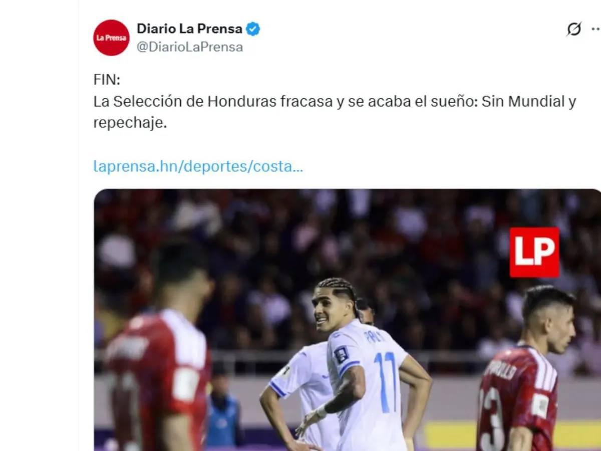 Lo que dicen los medios y periodistas tras fracaso de selección de Honduras